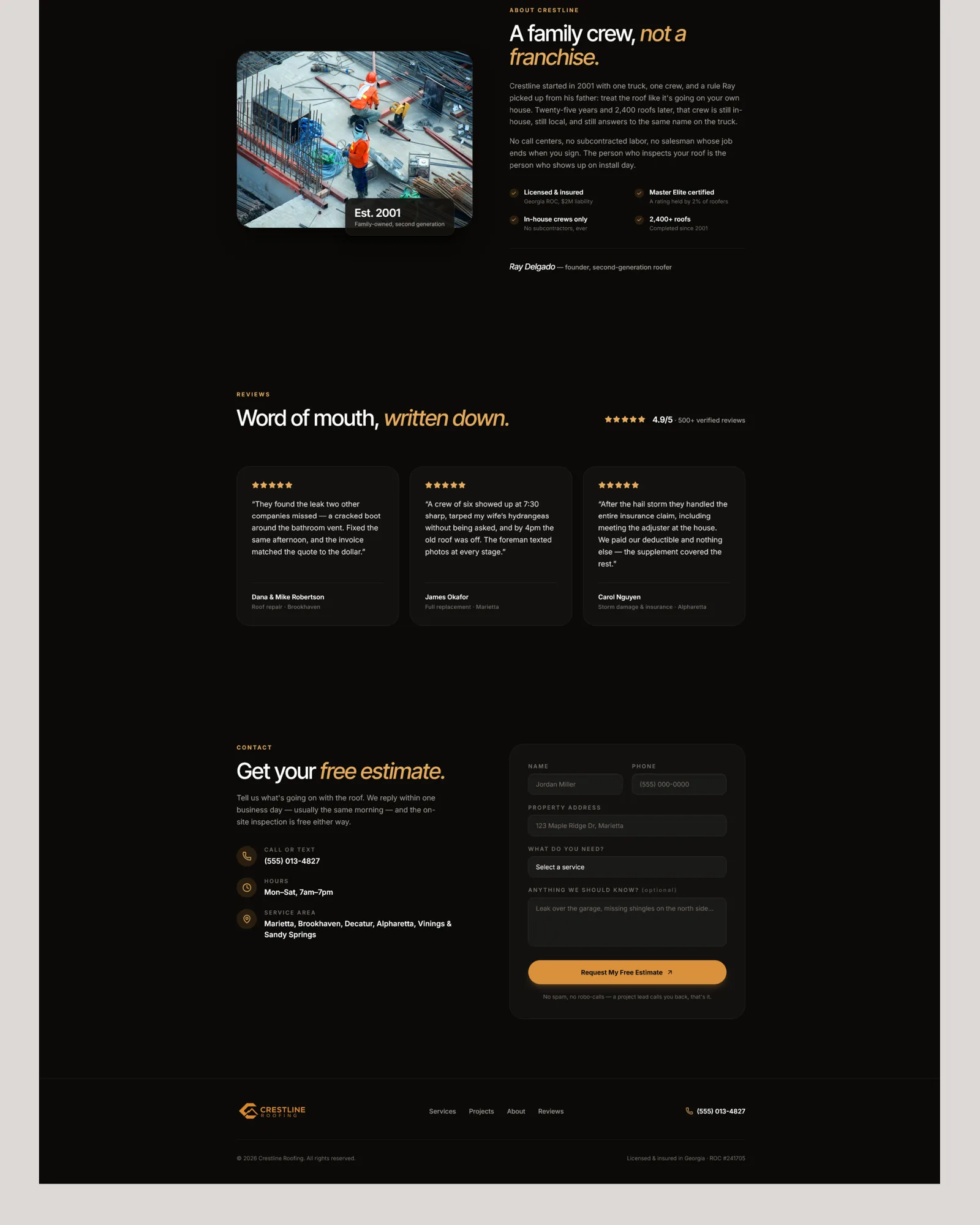 Crestline Roofing page view 5
